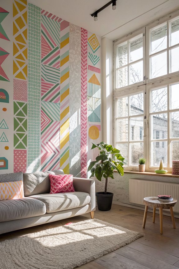 washi tape wall designs