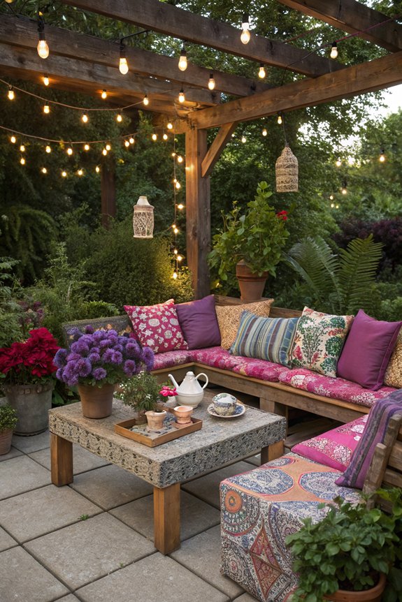 whimsical cushion seating area