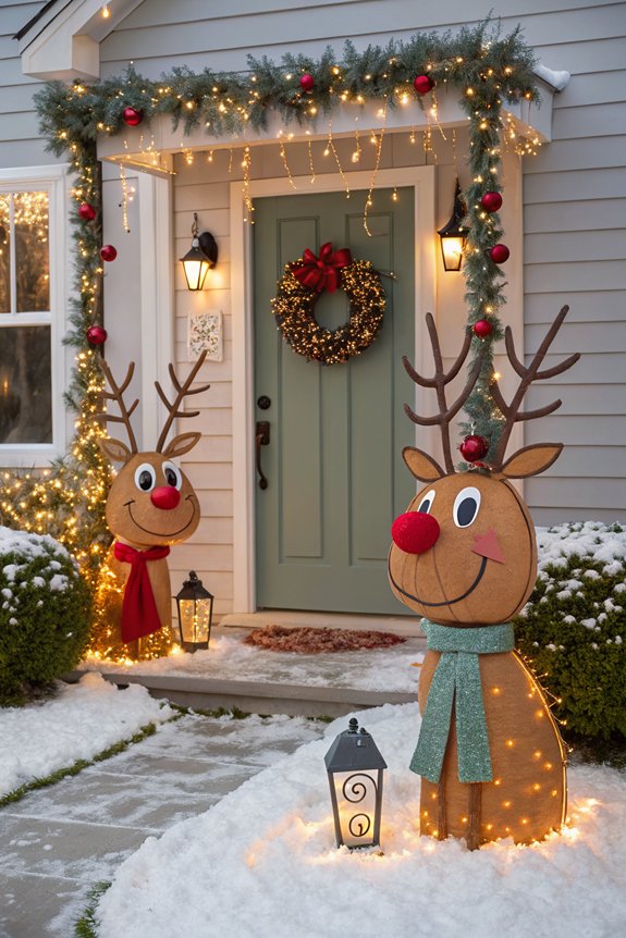 whimsical reindeer garden decorations