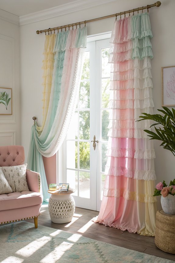 whimsical ruffled curtain decor