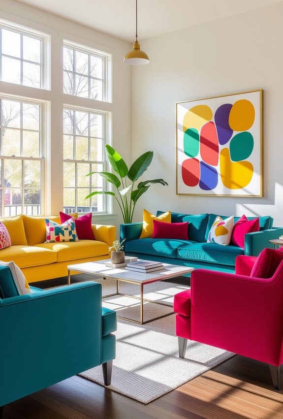 bold colorful statement sofas