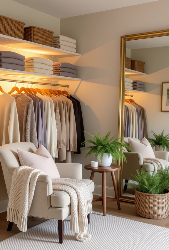 cozy retreat in closet