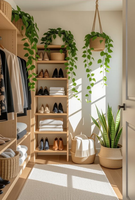 enhance closet with plants
