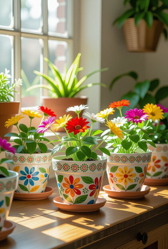 hand painted flower pot creativity
