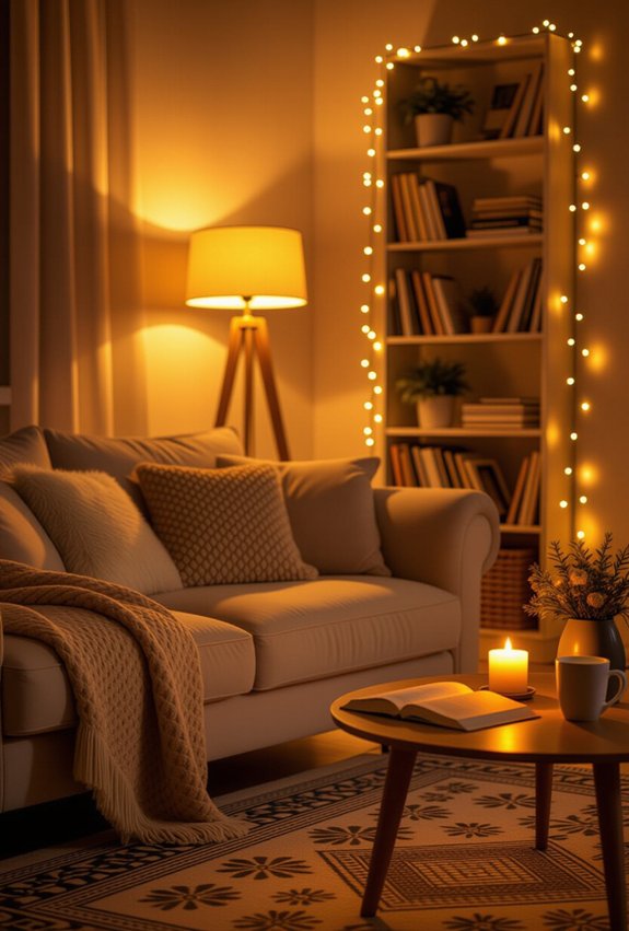 layered lighting for coziness