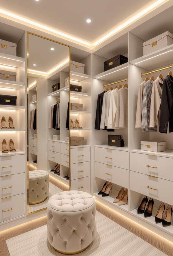 mirrors enhance closet spaciousness