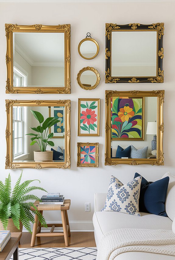 mirrors enhance wall art