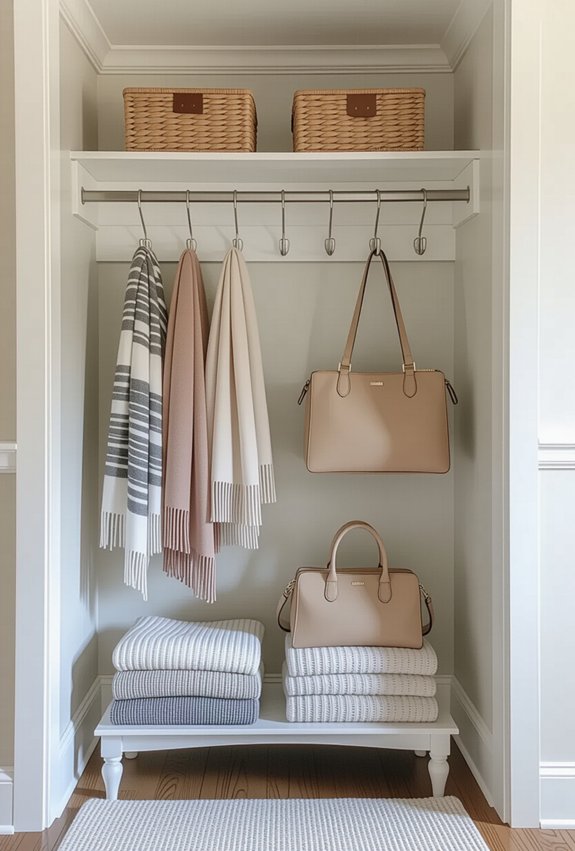 organize accessories with hooks