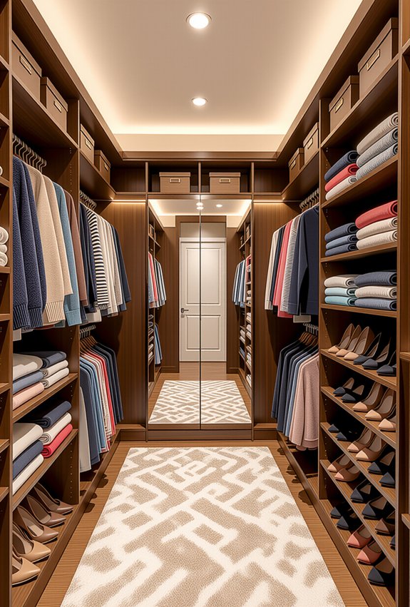organized walk in closet strategies