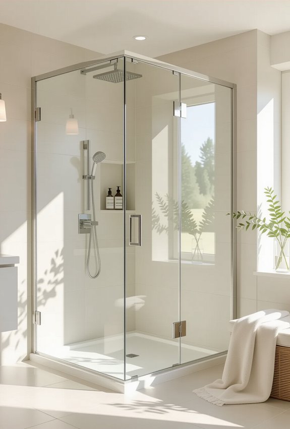 sleek glass showers enhance spaces