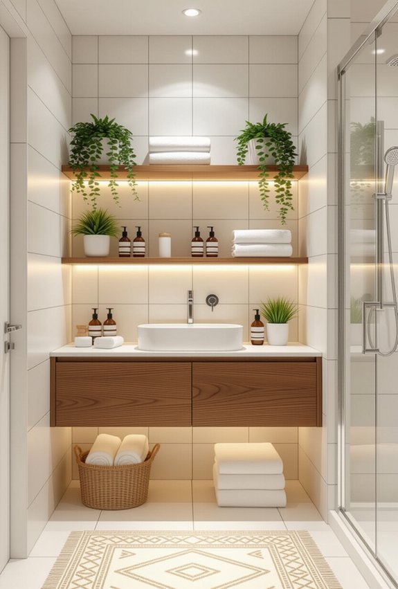 stylish functional floating shelves