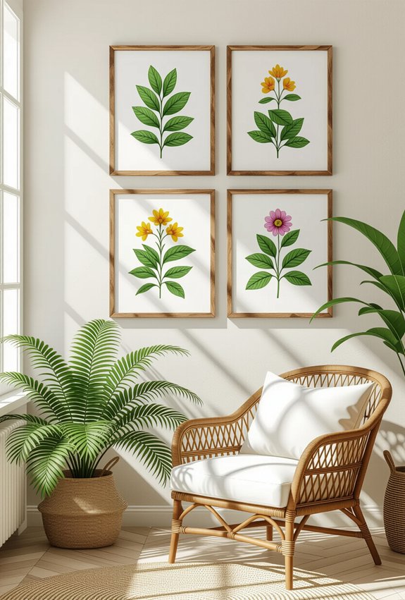 vibrant botanical wall art