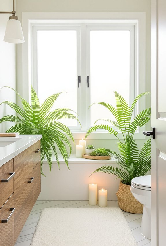 vibrant plants enhance bathrooms