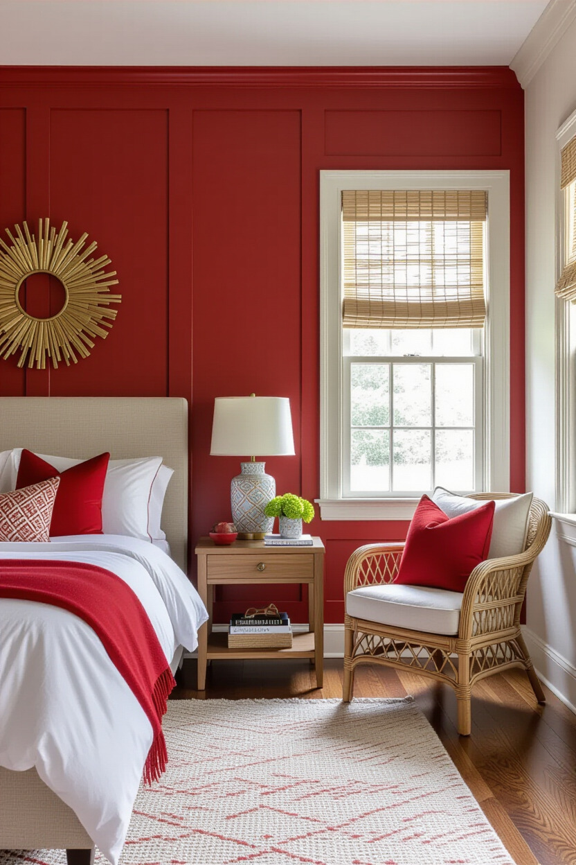 Accent wall in a cozy bedroom