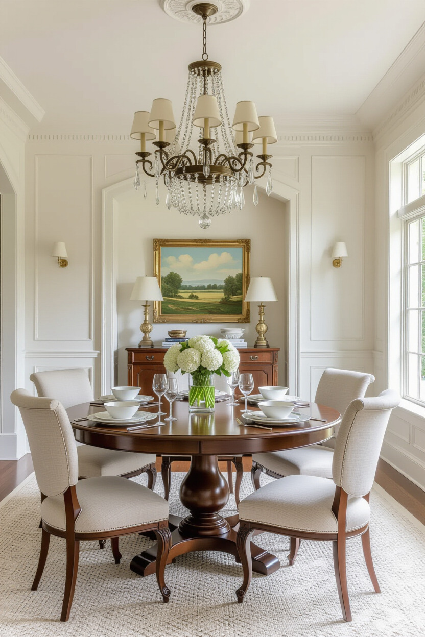 Classic dining room with traditional furnishings