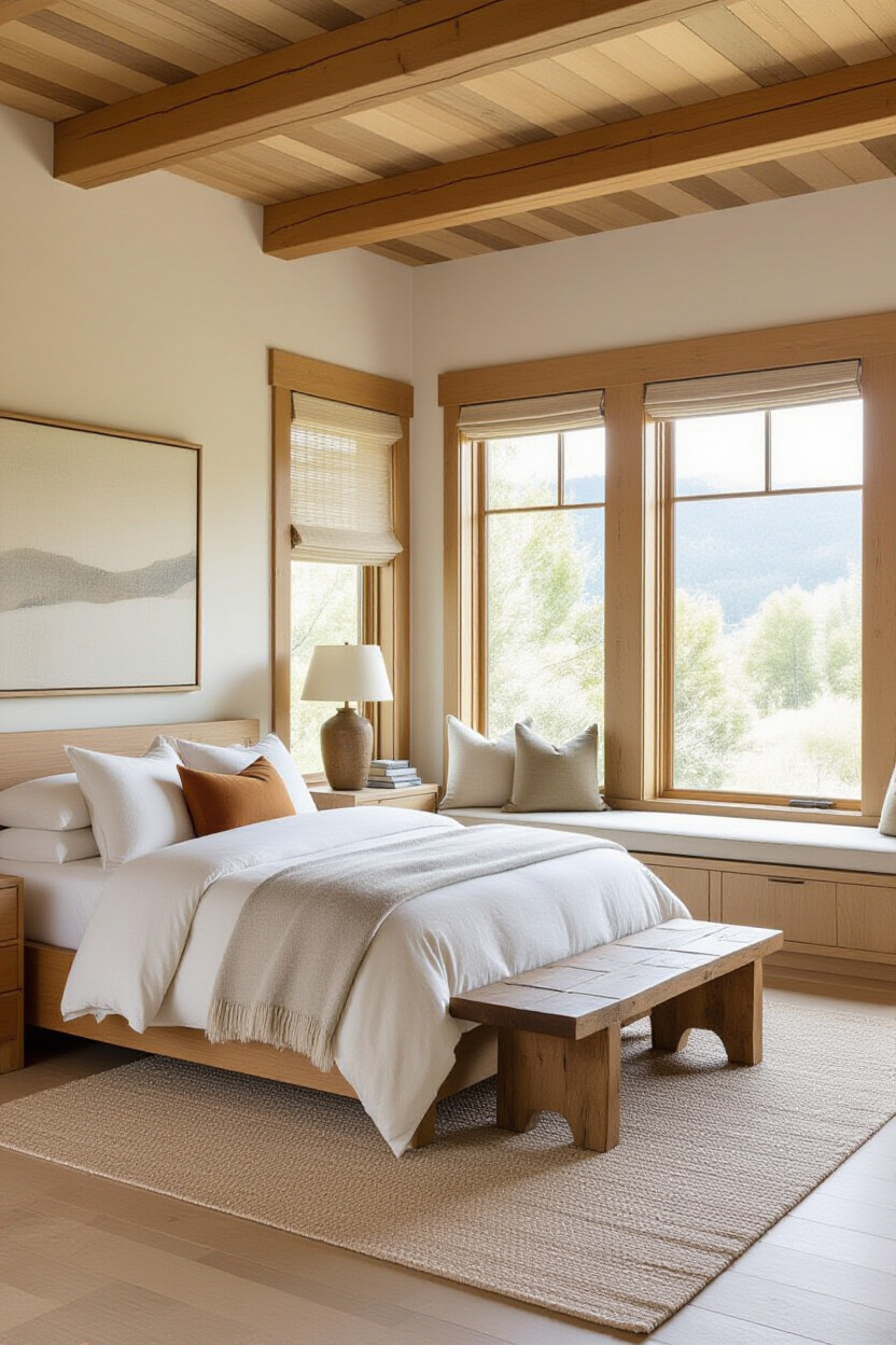 Zen master bedroom with calming decor
