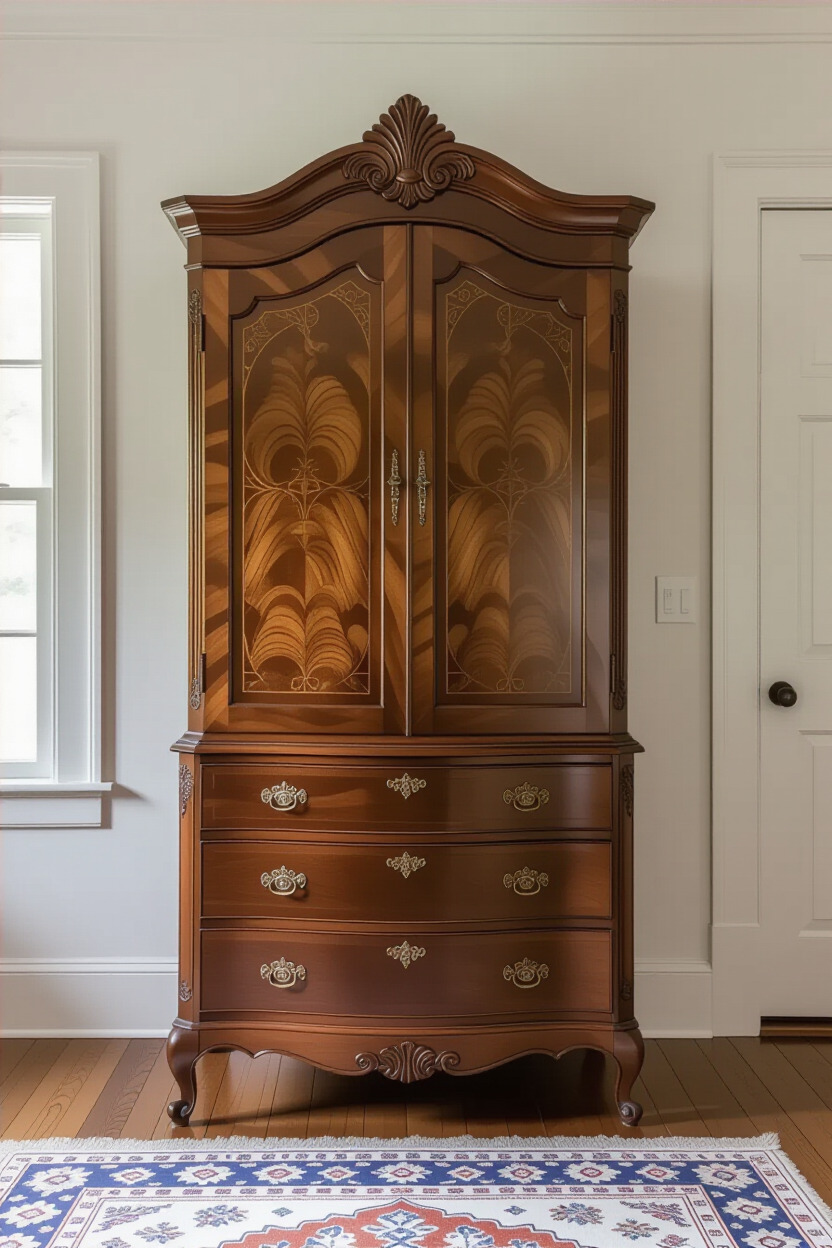 Vintage wardrobe with ornate details