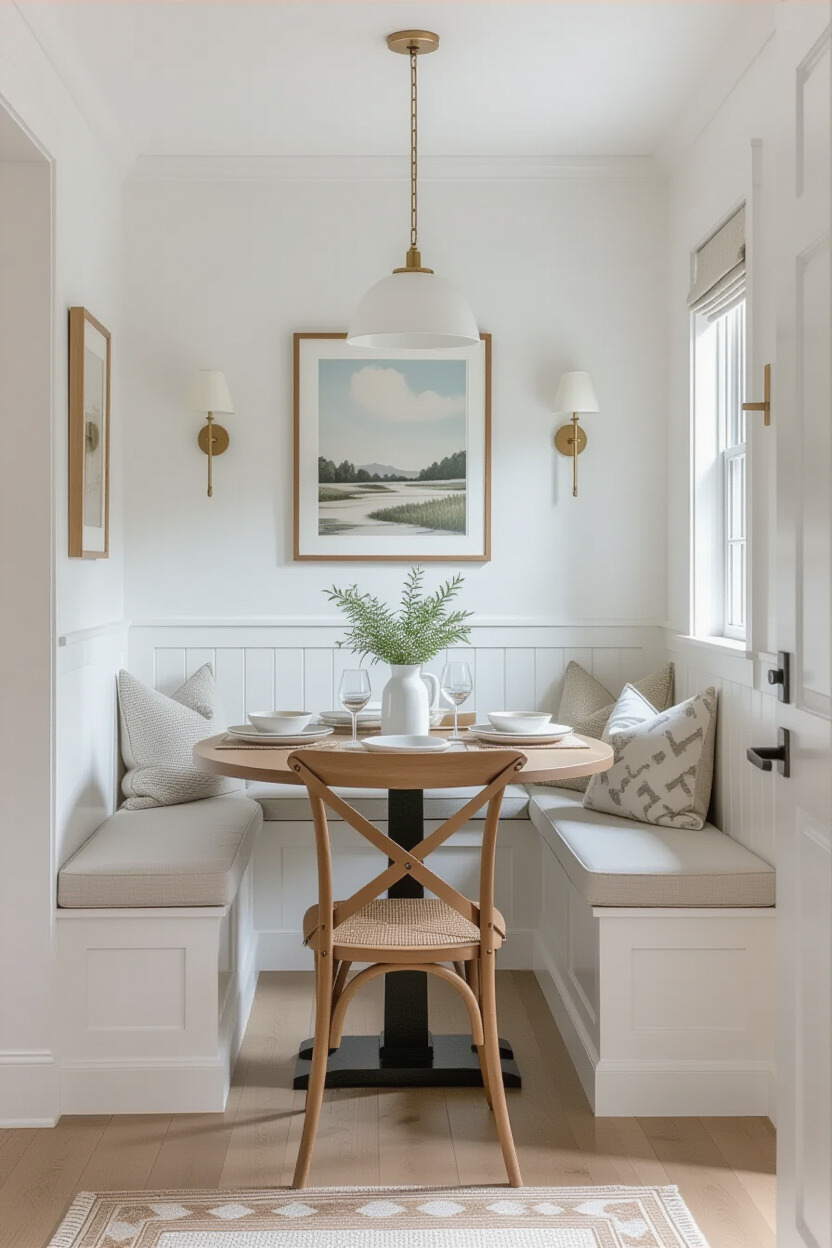 Wall-mounted dining solutions in small room