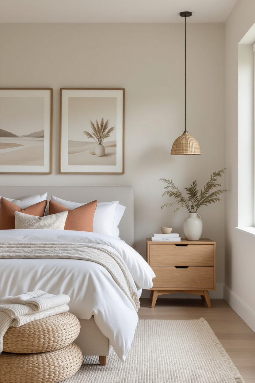 Soft-themed artwork in a bedroom