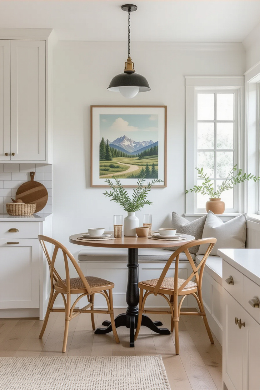 Wall art in a small kitchen