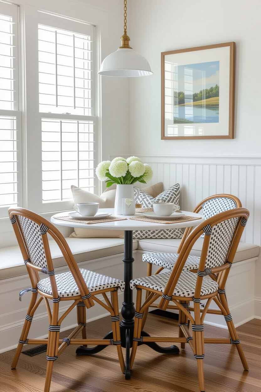 Small dining room with chic bistro decor