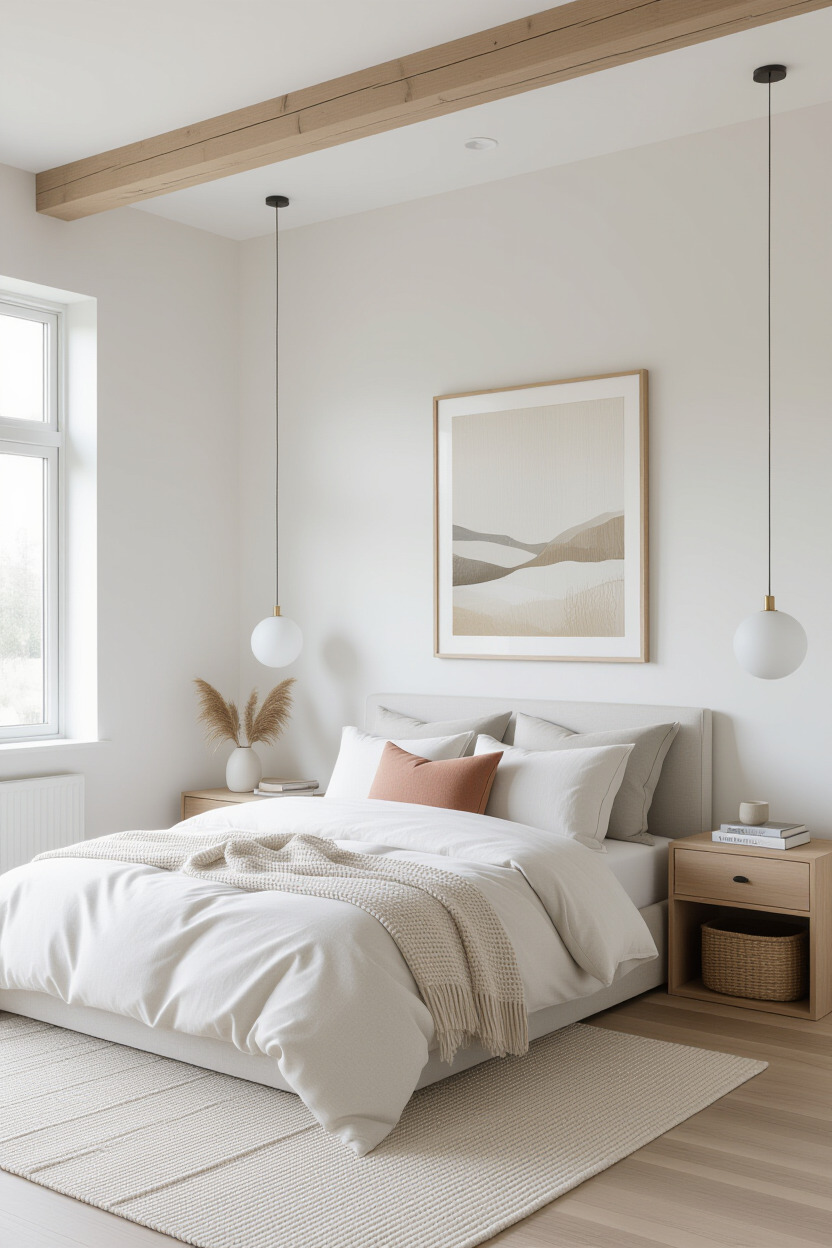 Minimalist loft bedroom with clean lines