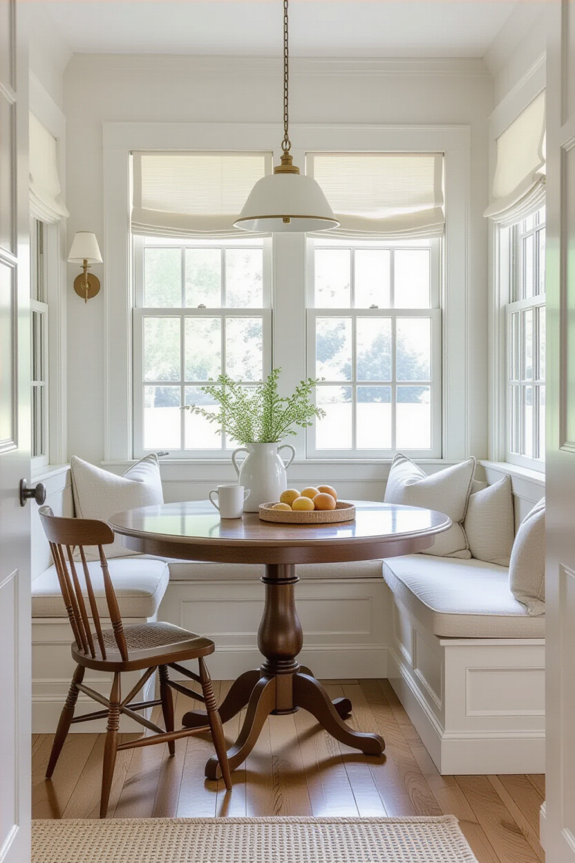Vintage breakfast nook with antique furniture