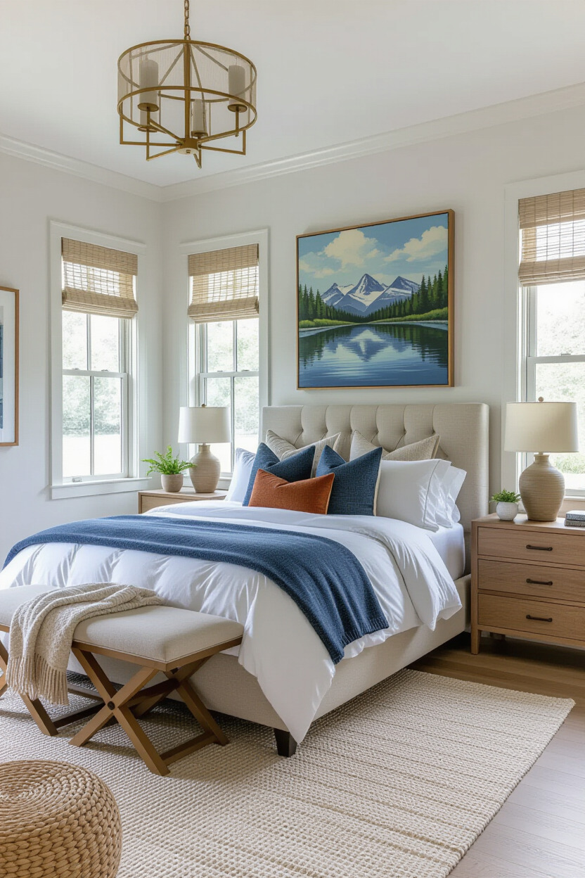 Eclectic styled master bedroom with diverse decor