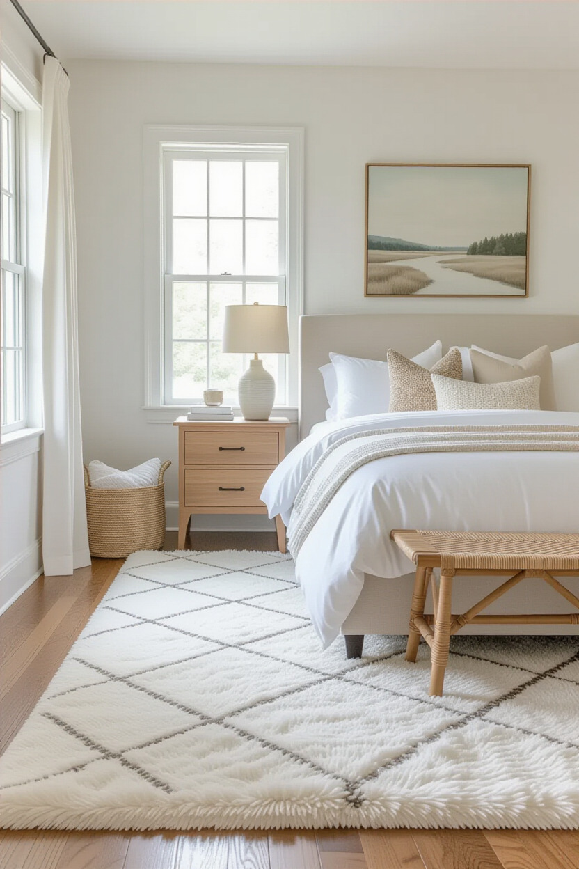 Plush rugs in a cozy bedroom
