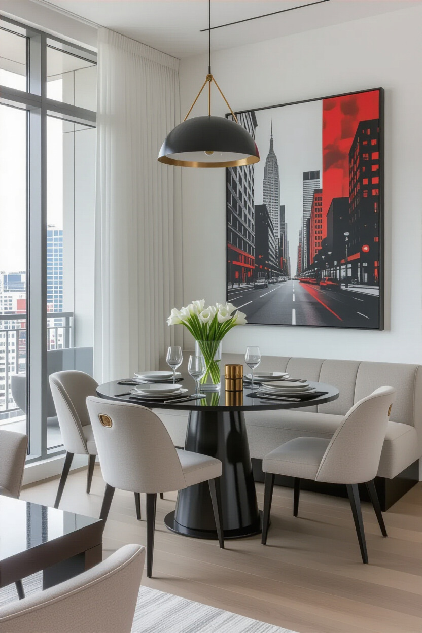 Urban dining room with modern decor