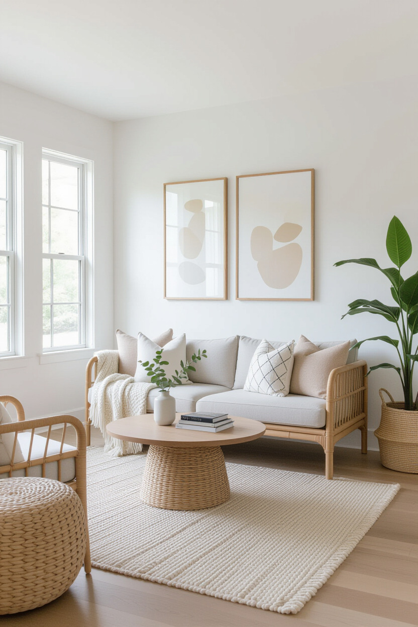 Clutter-free minimalist living space