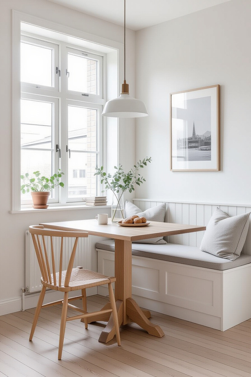 Scandinavian breakfast nook with simple design