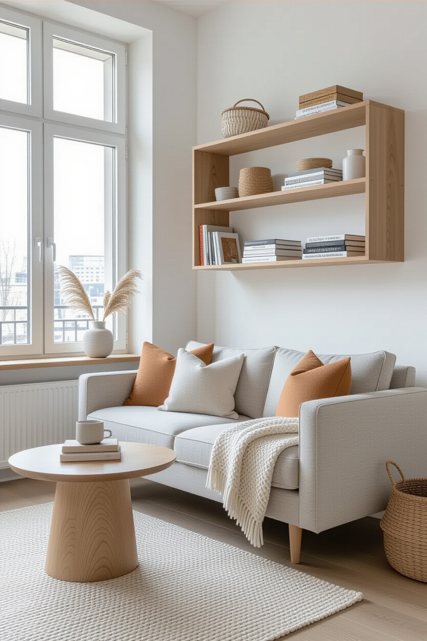 Convertible furniture in a minimalist apartment