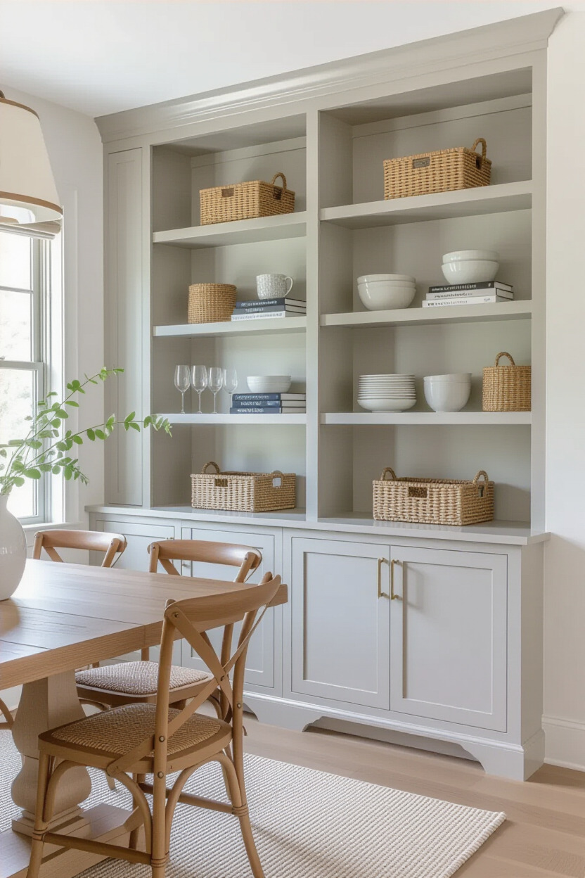 Dining room with stylish storage options