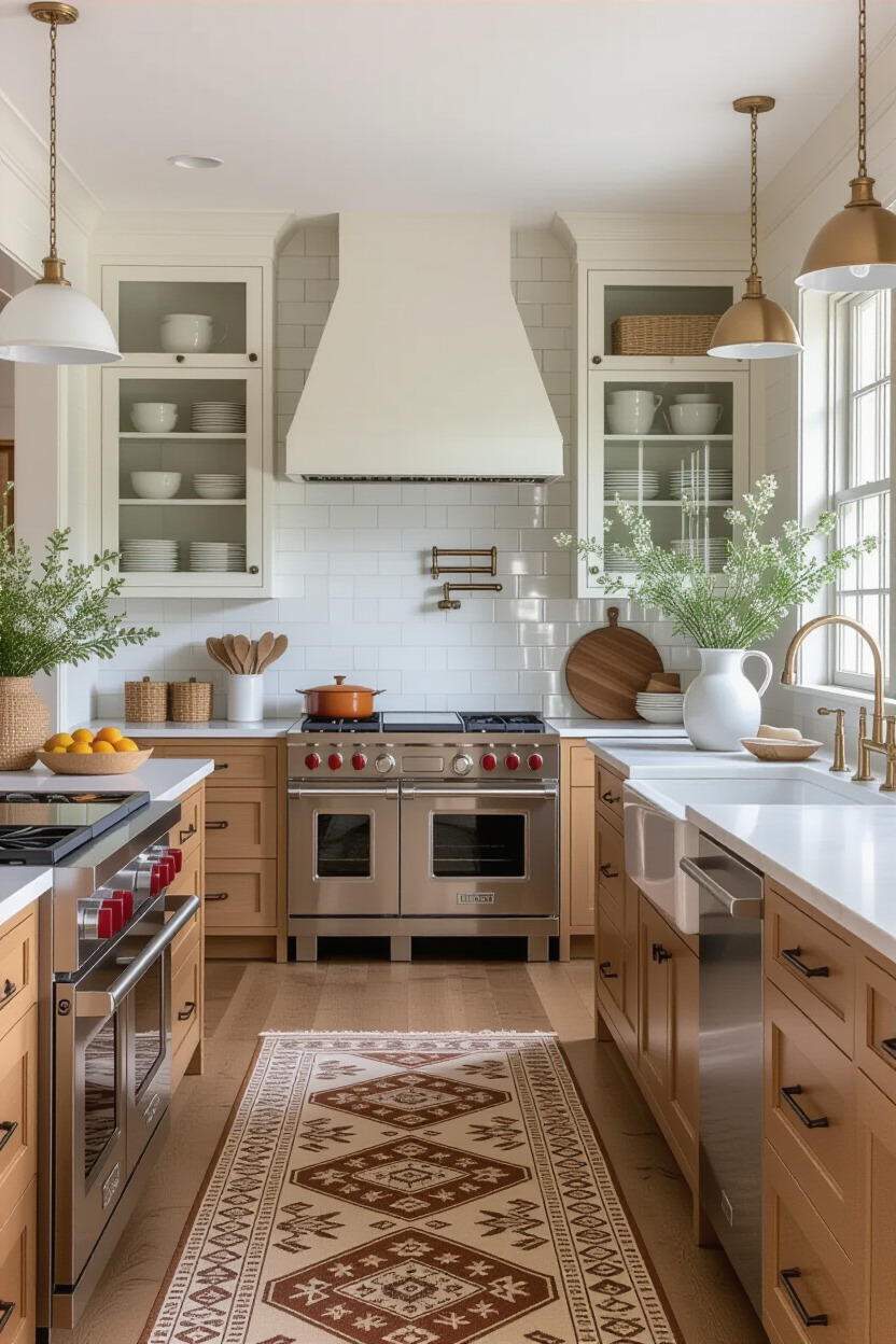 Modern kitchen with vintage-inspired decor elements