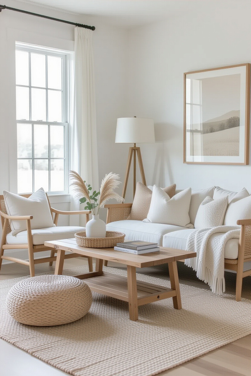 Cozy minimalist seating arrangement
