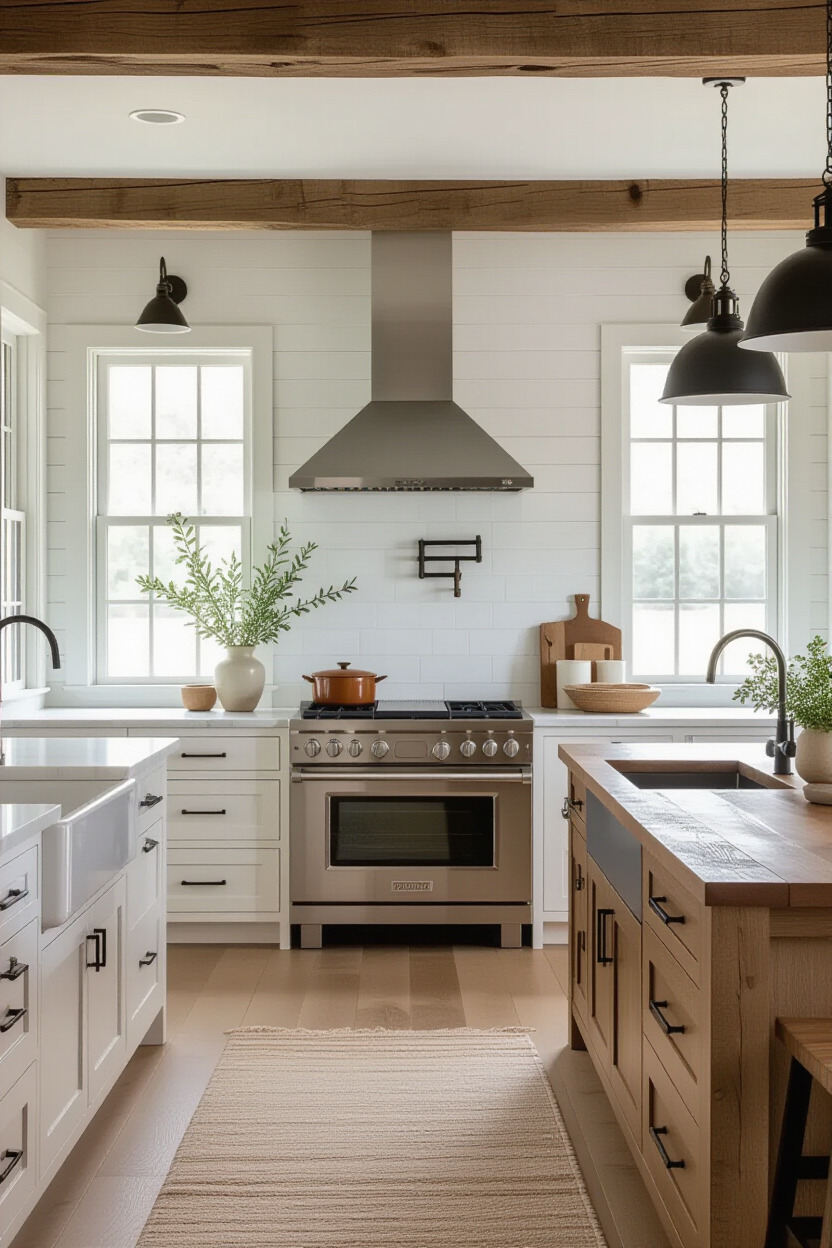 Modern kitchen with farmhouse-inspired elements