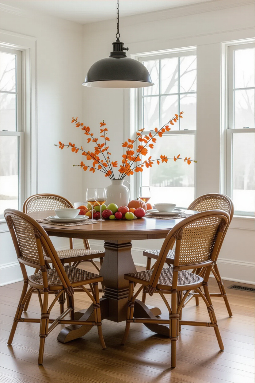 Seasonal dining room decor display