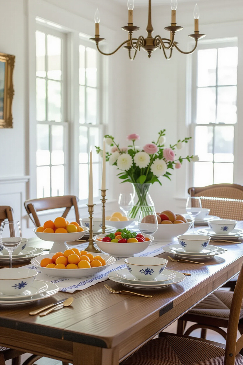 Traditional buffet table in dining room