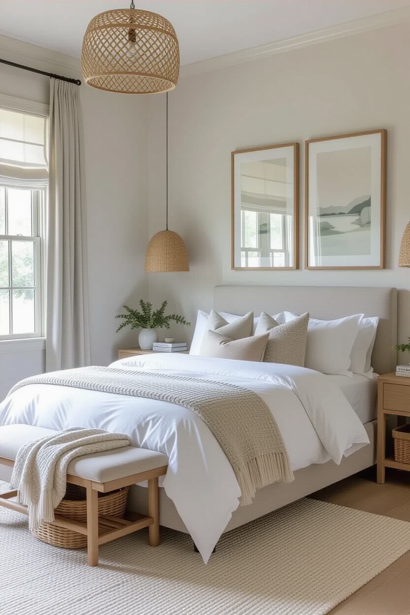 Comfortable color scheme in bedroom decor