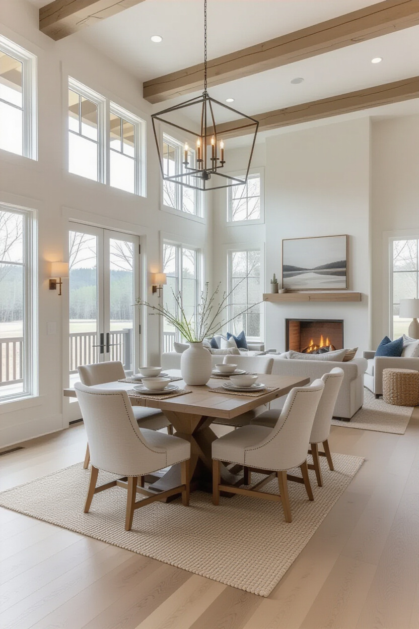 Open plan dining area connected to the living room.