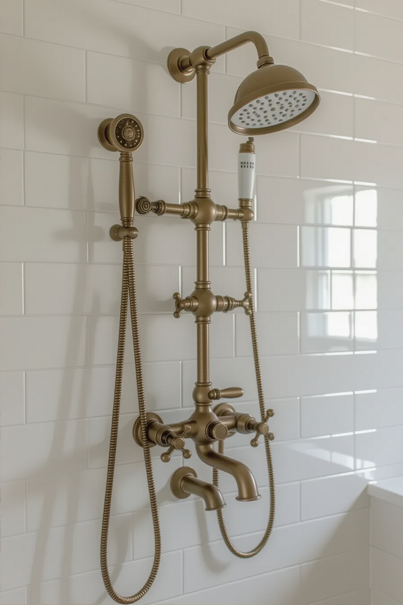 Vintage shower fixtures with elegant design