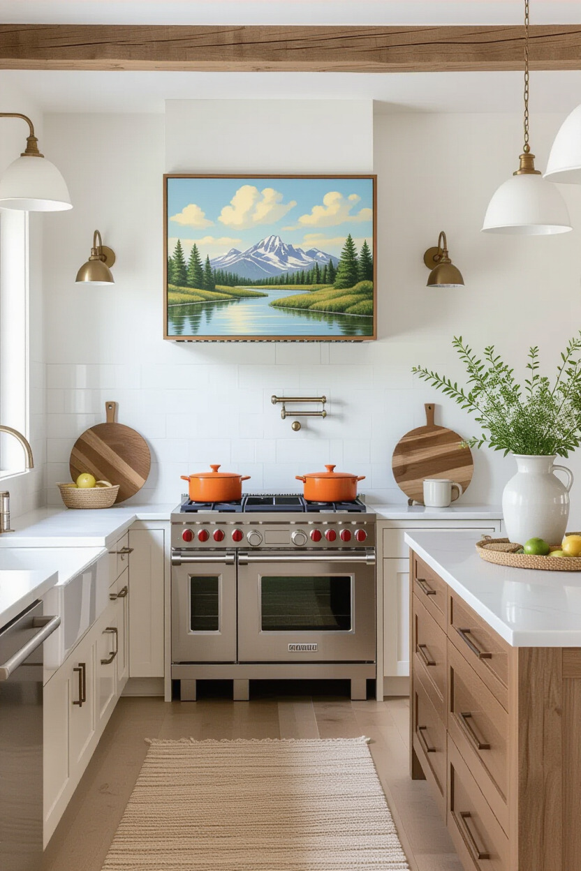 Kitchen featuring artful decor pieces that enhance the design