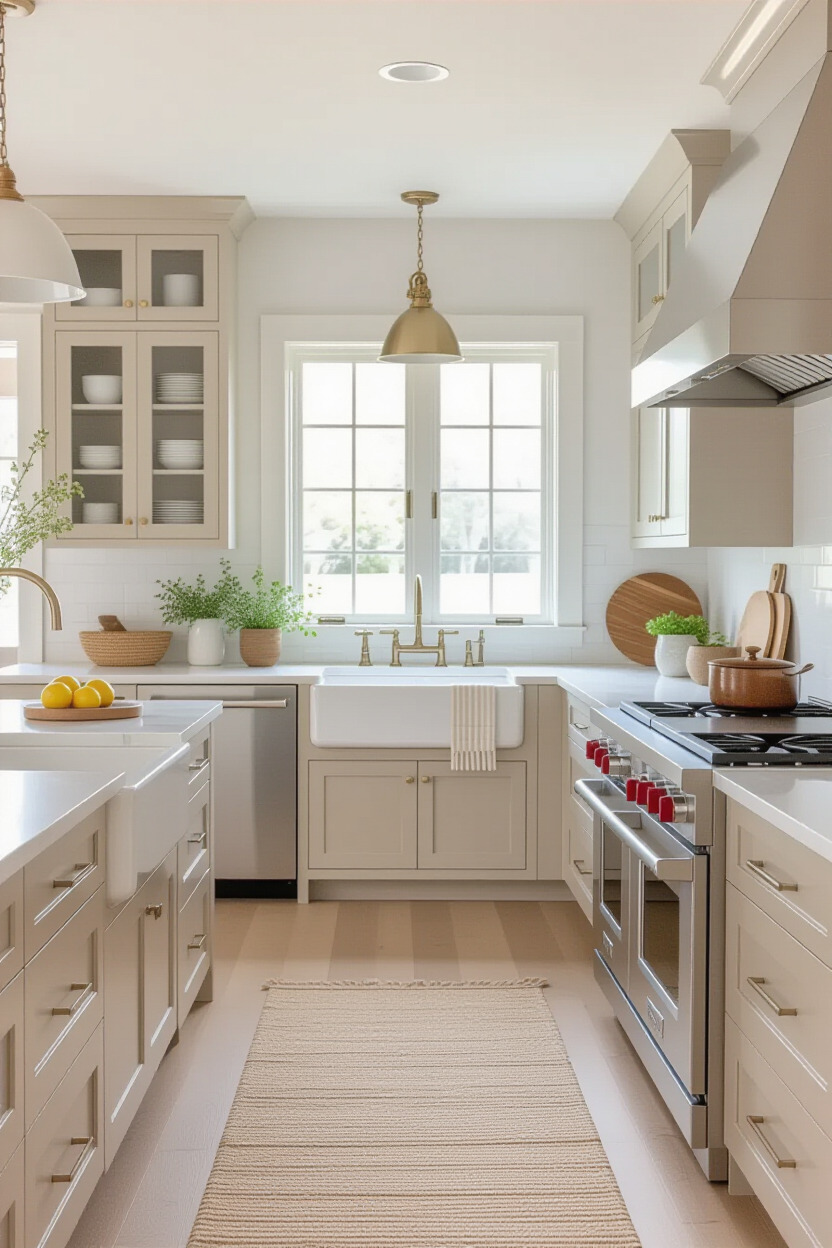 Kitchen decorated in neutral tones