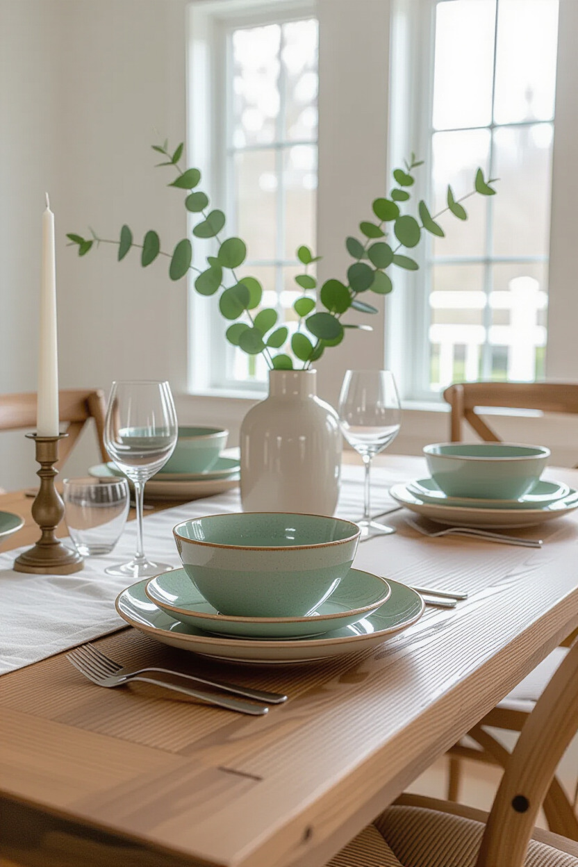 Creative dining table setting with unique tableware