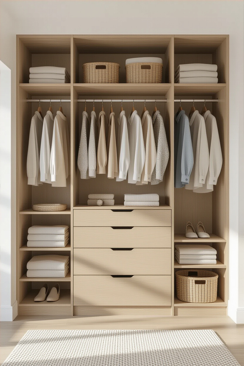 Modular wardrobe system for flexible arrangements