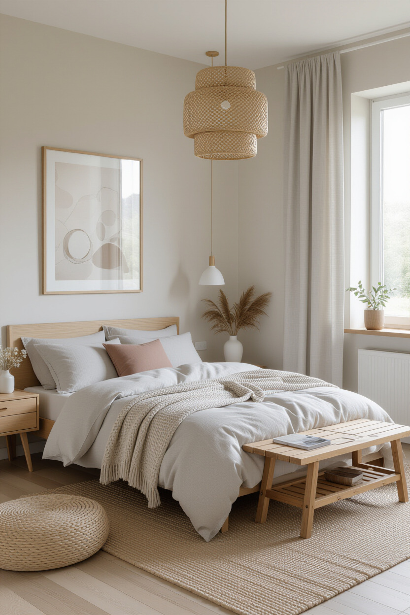 Minimalist cozy bedroom decor