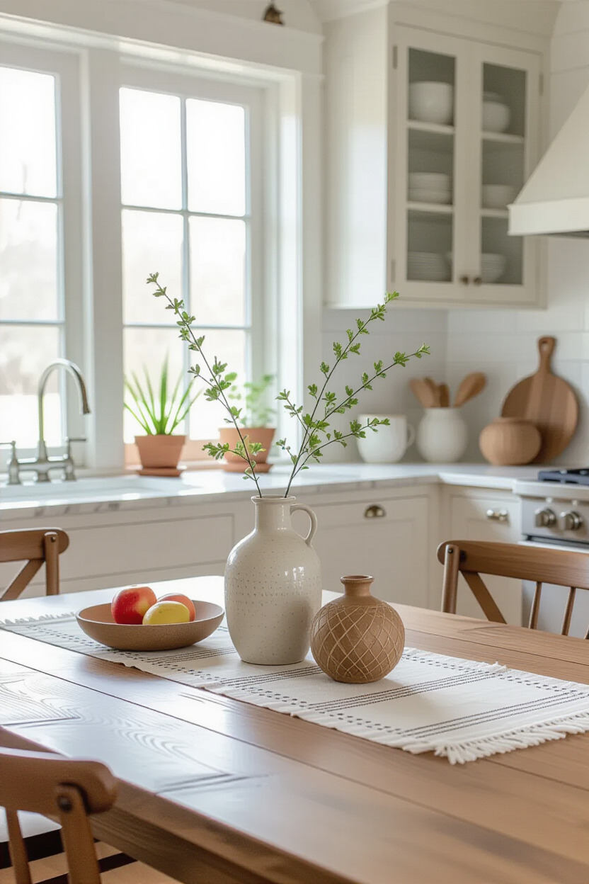 Artistic centerpiece in a kitchen