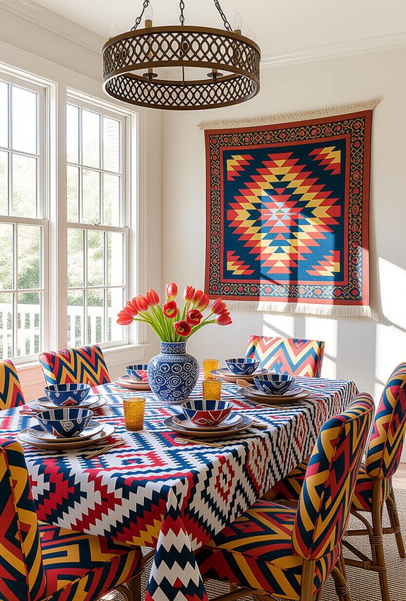 bold patterns enhance dining
