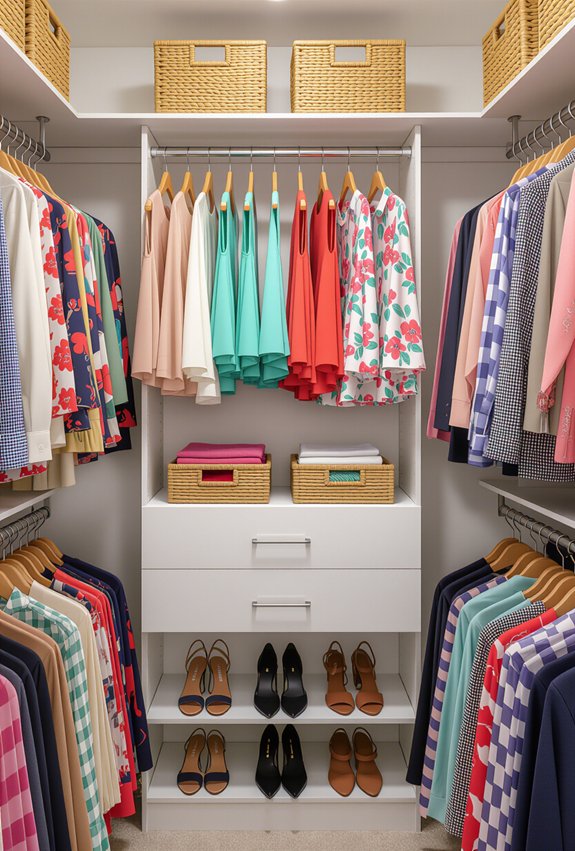 color coded closet organization system